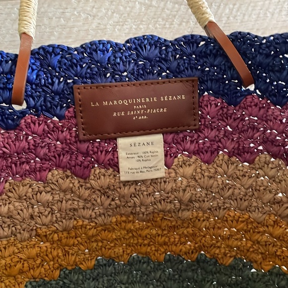 Sezane Raffia Felice Bag. Multicolored. - Picture 10 of 12